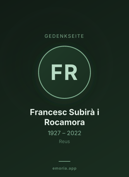 Gedenkportrait von Francesc Subirà i Rocamora