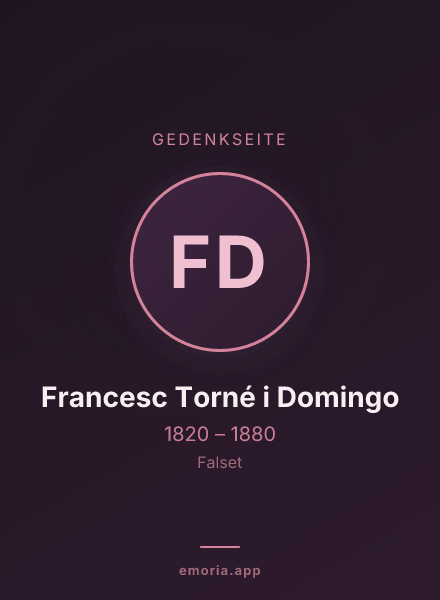 Gedenkportrait von Francesc Torné i Domingo
