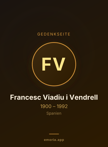 Gedenkportrait von Francesc Viadiu i Vendrell