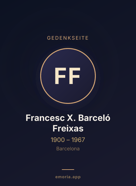Gedenkportrait von Francesc X. Barceló Freixas