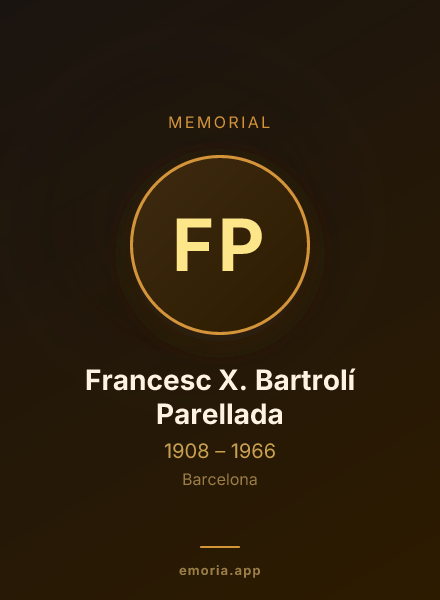 Memorial portrait of Francesc X. Bartrolí Parellada