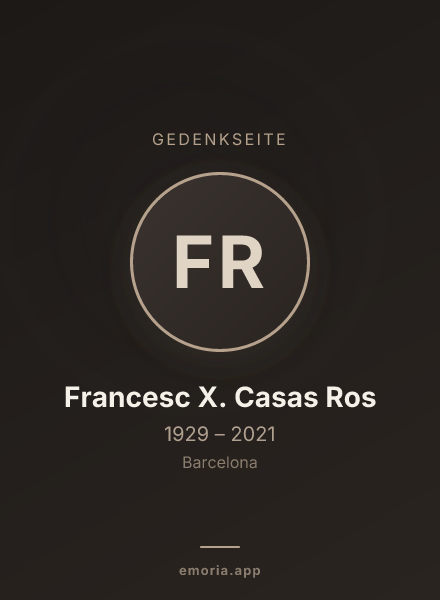 Gedenkportrait von Francesc X. Casas Ros