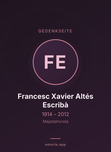Gedenkportrait von Francesc Xavier Altés Escribà