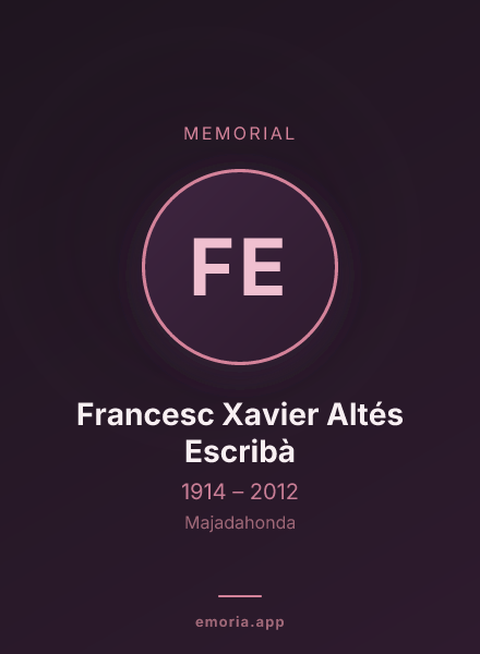Memorial portrait of Francesc Xavier Altés Escribà