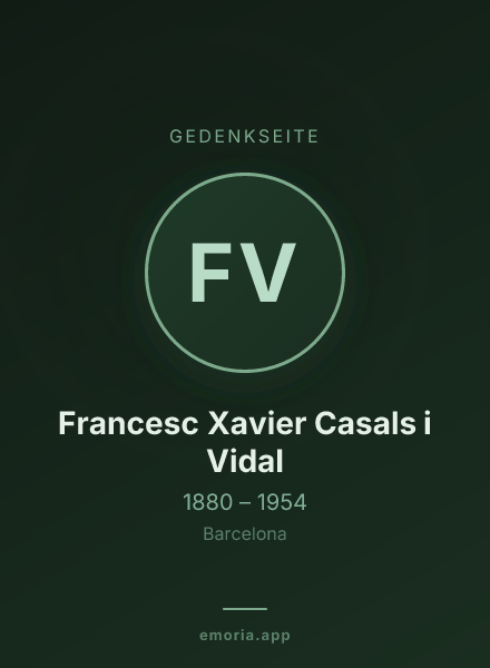 Gedenkportrait von Francesc Xavier Casals i Vidal