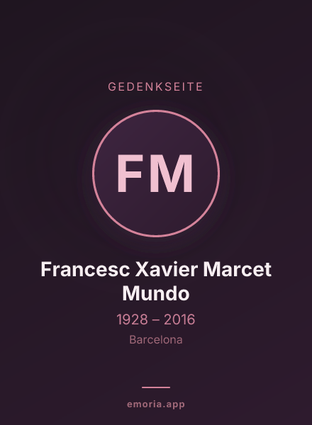 Gedenkportrait von Francesc Xavier Marcet Mundo