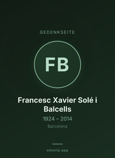 Gedenkportrait von Francesc Xavier Solé i Balcells