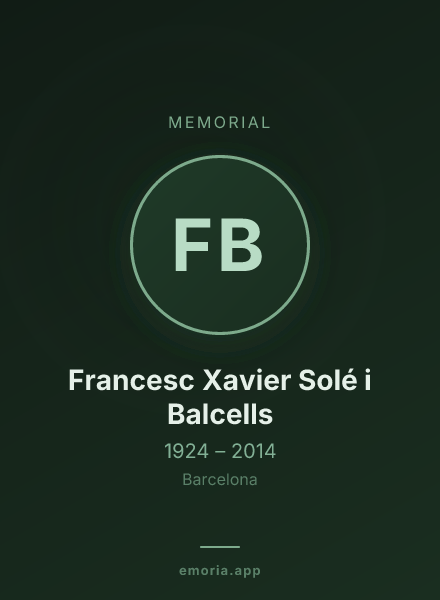 Memorial portrait of Francesc Xavier Solé i Balcells