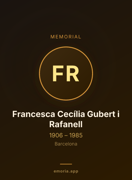 Memorial portrait of Francesca Cecília Gubert i Rafanell