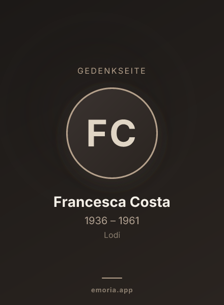 Gedenkportrait von Francesca Costa