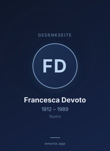 Gedenkportrait von Francesca Devoto