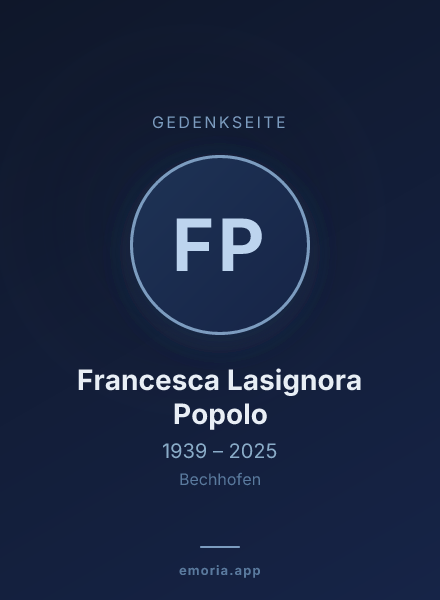 Gedenkportrait von Francesca Lasignora Popolo