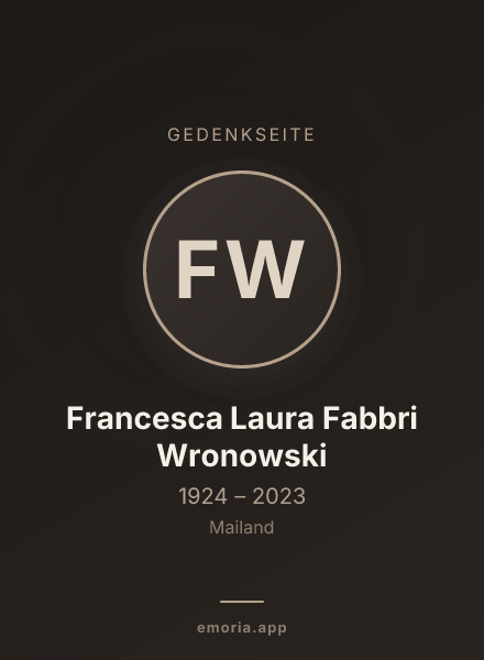 Gedenkportrait von Francesca Laura Fabbri Wronowski