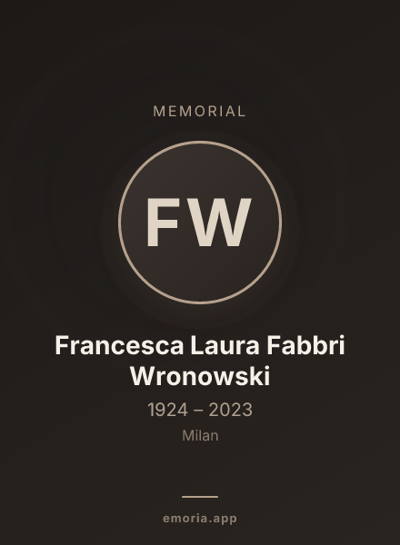 Memorial portrait of Francesca Laura Fabbri Wronowski