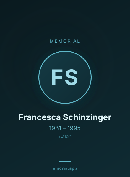 Memorial portrait of Francesca Schinzinger