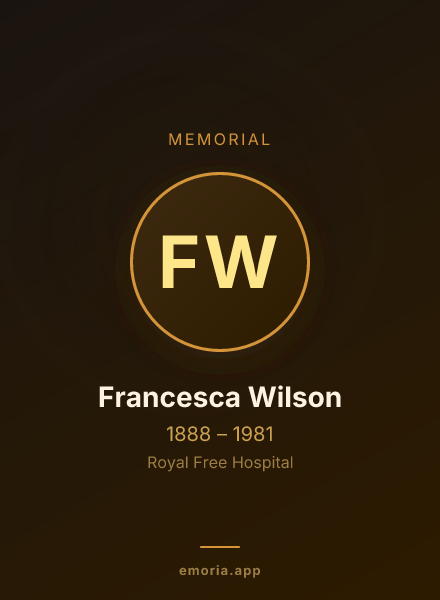 Memorial portrait of Francesca Wilson