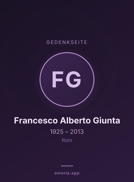 Gedenkportrait von Francesco Alberto Giunta