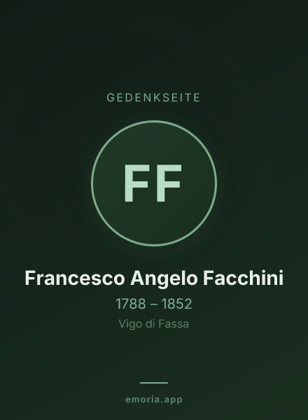 Gedenkportrait von Francesco Angelo Facchini