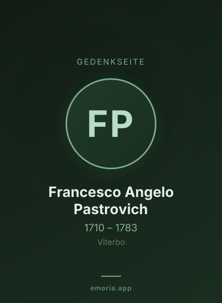 Gedenkportrait von Francesco Angelo Pastrovich