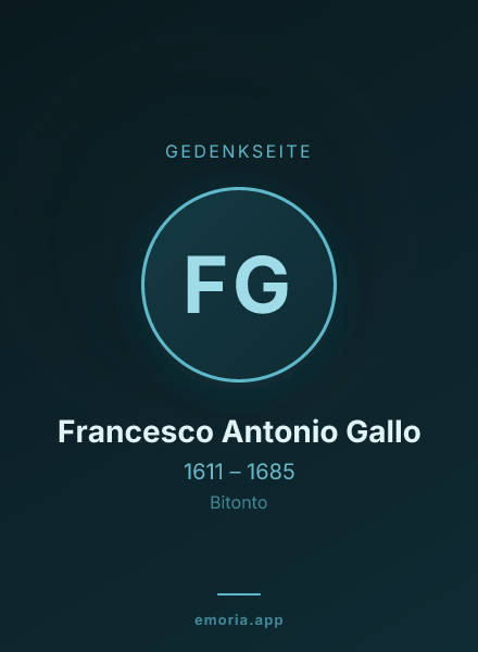 Gedenkportrait von Francesco Antonio Gallo