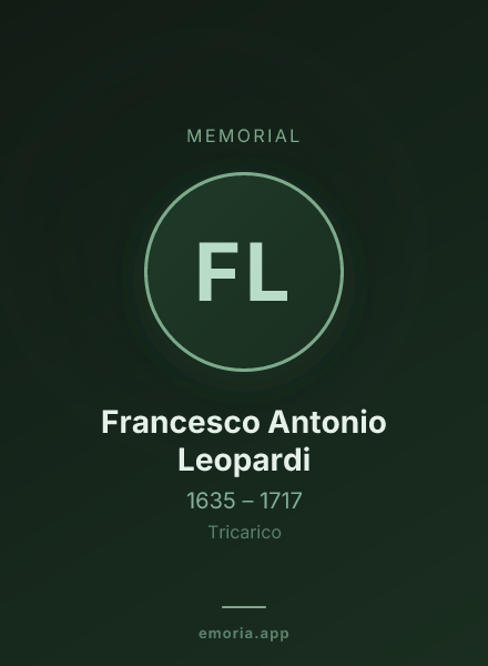 Memorial portrait of Francesco Antonio Leopardi