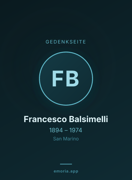 Gedenkportrait von Francesco Balsimelli