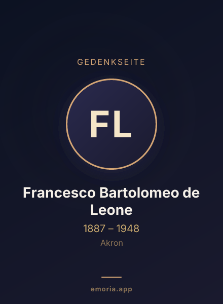 Gedenkportrait von Francesco Bartolomeo de Leone