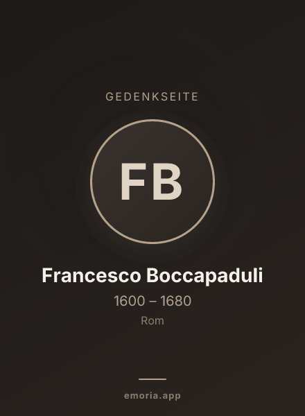 Gedenkportrait von Francesco Boccapaduli