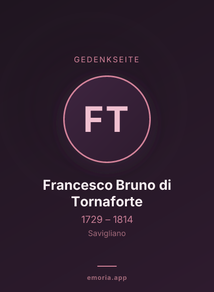 Gedenkportrait von Francesco Bruno di Tornaforte