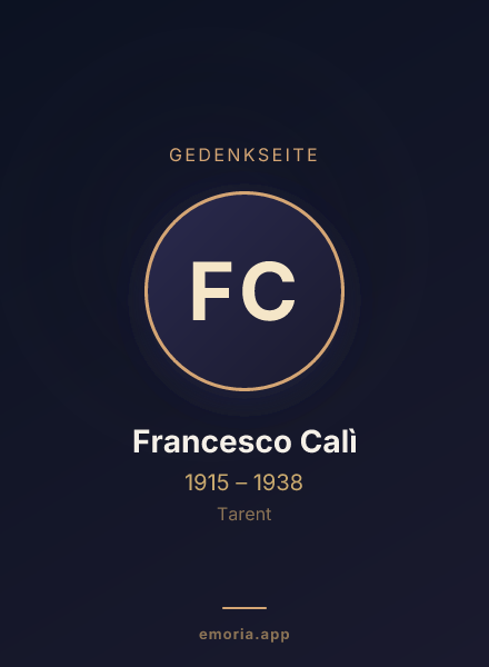 Gedenkportrait von Francesco Calì