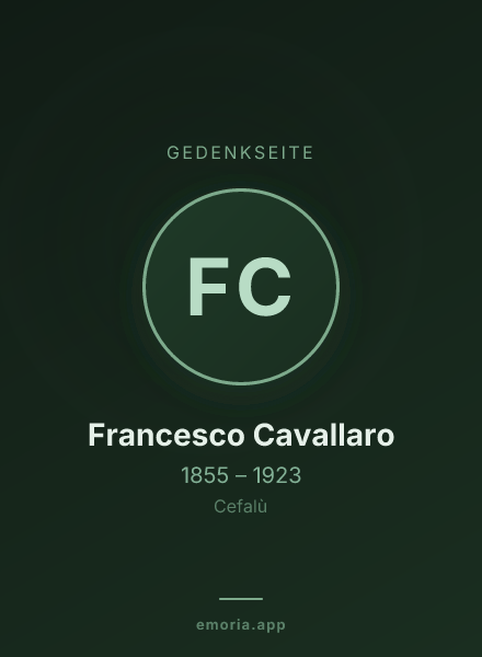 Gedenkportrait von Francesco Cavallaro