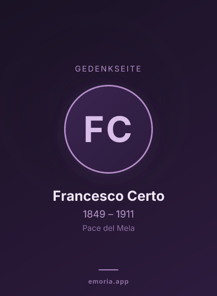 Gedenkportrait von Francesco Certo