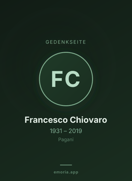 Gedenkportrait von Francesco Chiovaro