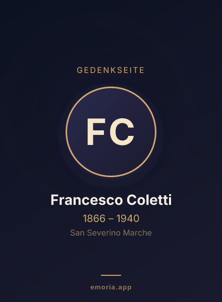 Gedenkportrait von Francesco Coletti