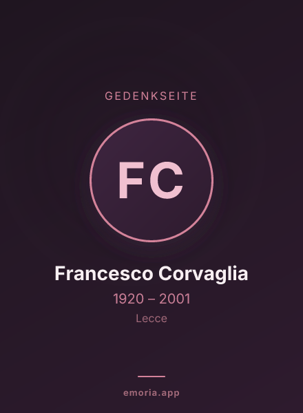 Gedenkportrait von Francesco Corvaglia