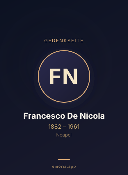Gedenkportrait von Francesco De Nicola