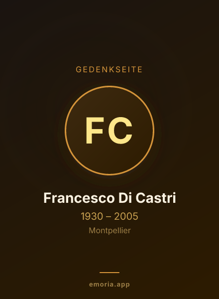 Gedenkportrait von Francesco Di Castri