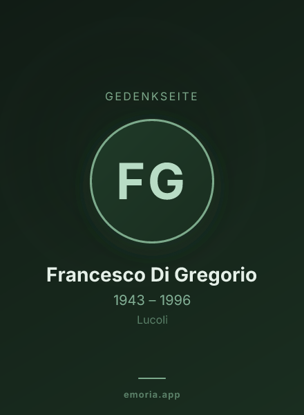 Gedenkportrait von Francesco Di Gregorio