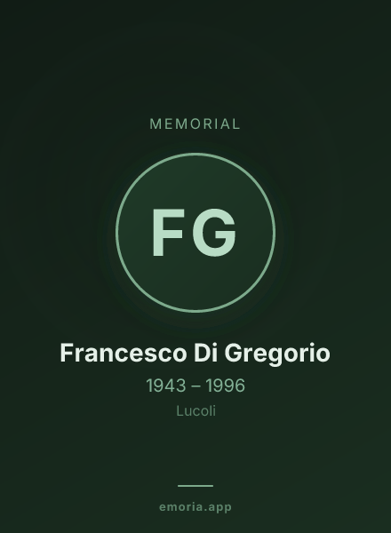Memorial portrait of Francesco Di Gregorio