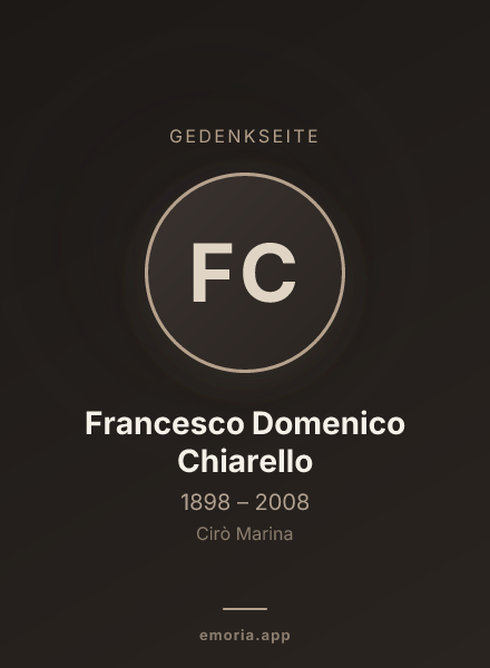 Gedenkportrait von Francesco Domenico Chiarello