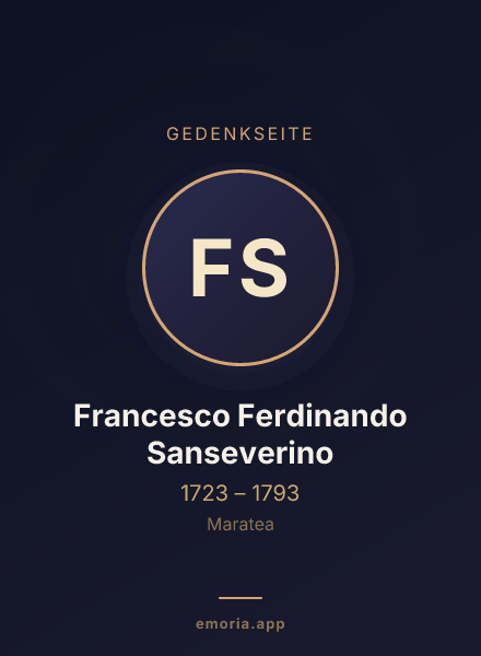 Gedenkportrait von Francesco Ferdinando Sanseverino