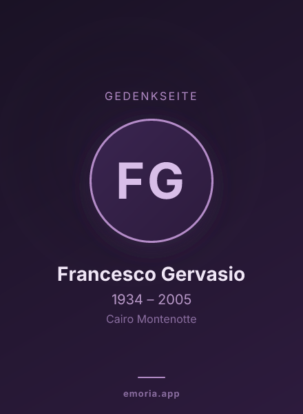 Gedenkportrait von Francesco Gervasio