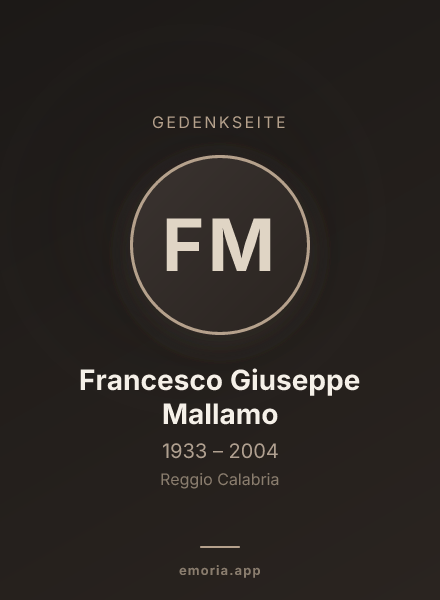 Gedenkportrait von Francesco Giuseppe Mallamo