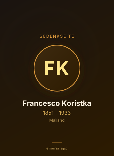 Gedenkportrait von Francesco Koristka
