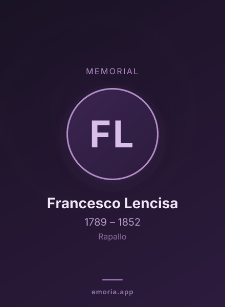 Memorial portrait of Francesco Lencisa