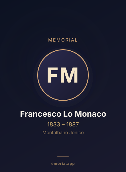 Memorial portrait of Francesco Lo Monaco