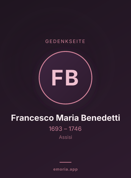 Gedenkportrait von Francesco Maria Benedetti