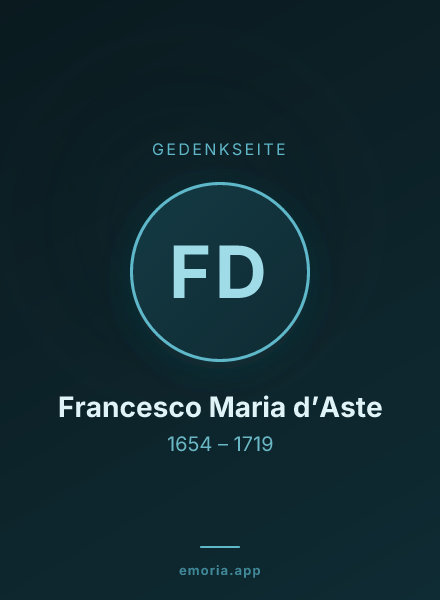 Gedenkportrait von Francesco Maria d’Aste