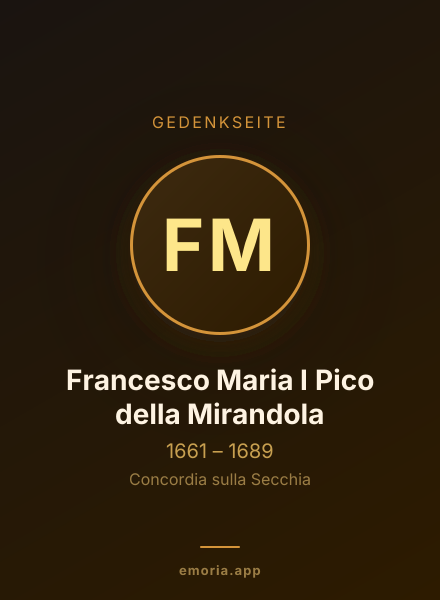 Gedenkportrait von Francesco Maria I Pico della Mirandola