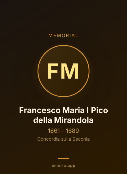 Memorial portrait of Francesco Maria I Pico della Mirandola